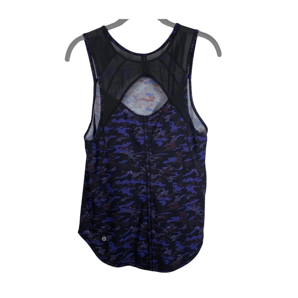 Lululemon Sculpt Camo Mesh Athletic Tank Top Blue Purple Black - Picture 3 of 7
